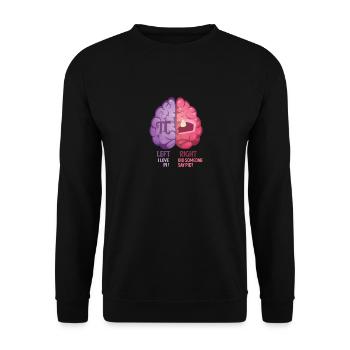 À gauche J’aime Pi Day À droite Quelqu’un a dit Tarte - Sweat-shirt Unisexe - noir - Devant - Alina (178cm) & Michal (187cm)