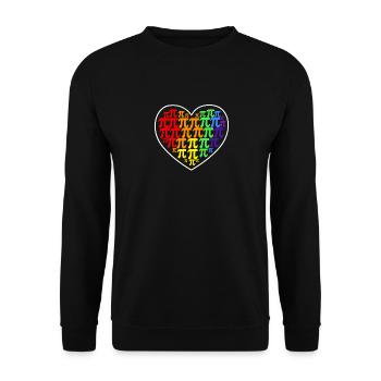 Pi Jour Arc-en-ciel Coeur Math LGBT Gay - Sweat-shirt Unisexe - noir - Devant - Alina (178cm) & Michal (187cm)