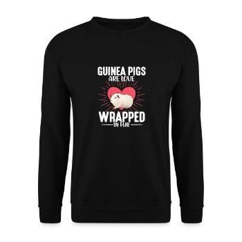 Guinea Pigs Are Love Wrapped in Fur Rodent Cavy Lo - Unisex Sweatshirt - black - Front - Alina (178cm) & Michal (187cm)