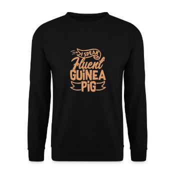 I Speak Fluent Guinea Pig Cavy Lover Rodent - Unisex Sweatshirt - black - Front - Alina (178cm) & Michal (187cm)