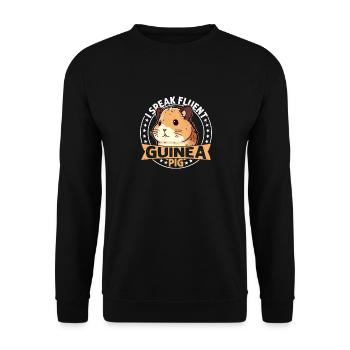 I Speak Fluent Guinea Pig Rodent Cavy Lover - Unisex Sweatshirt - black - Front - Alina (178cm) & Michal (187cm)