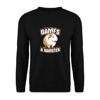 It's All Fun And Games Guinea Pig Cavy Lover - Unisex Sweatshirt - black - Front - Alina (178cm) & Michal (187cm)