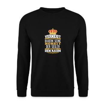 Witziges Seiler T-shirt Geschenk für Hobby Seiler - Unisex Pullover - Schwarz - Vorne - Alina (178cm) & Michal (187cm)