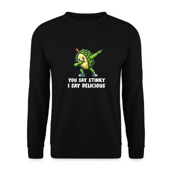 Durian Fruit Lover Funny Durio Zibethinus Men - Unisex Sweatshirt - black - Front - Alina (178cm) & Michal (187cm)