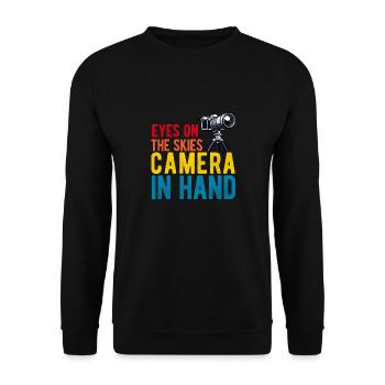 Astrophotography Astrophotographer Astronomy - Unisex Sweatshirt - black - Front - Alina (178cm) & Michal (187cm)