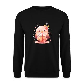 Inséparable kawaii boit Boba Bubble Tea Chibi - Sweat-shirt Unisexe - noir - Devant - Alina (178cm) & Michal (187cm)
