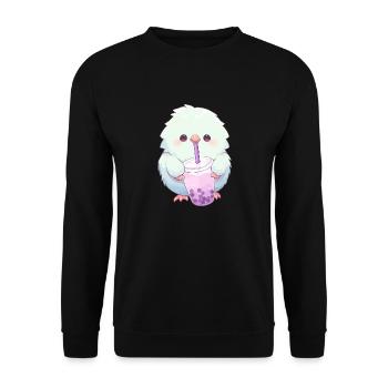 Inséparable kawaii boit Boba Bubble Tea Chibi - Sweat-shirt Unisexe - noir - Devant - Alina (178cm) & Michal (187cm)