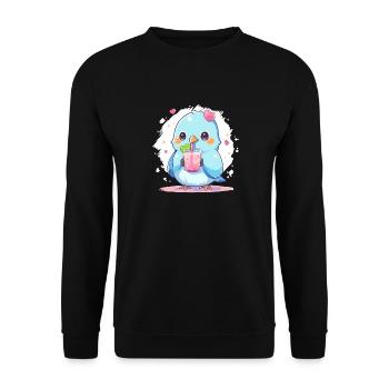 Inséparable kawaii boit Boba Bubble Tea Chibi - Sweat-shirt Unisexe - noir - Devant - Alina (178cm) & Michal (187cm)