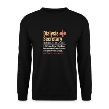 Dialysis Secretary Dialysis Specialist - Unisex Sweatshirt - black - Front - Alina (178cm) & Michal (187cm)