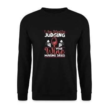 I Am Silently Judging Your Wine Making Skills Vint - Unisex Sweatshirt - black - Front - Alina (178cm) & Michal (187cm)