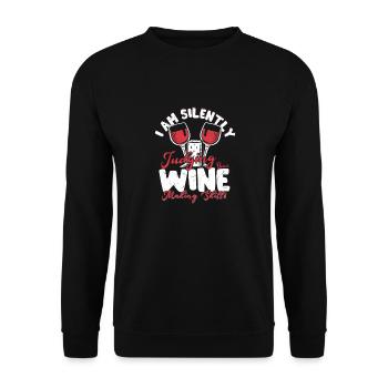 Je suis en train de juger silencieusement vos compétences en vinification Vin - Sweat-shirt Unisexe - noir - Devant - Alina (178cm) & Michal (187cm)