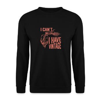 I Can't I Have Vintage Vintner Wine Winery - Unisex Sweatshirt - black - Front - Alina (178cm) & Michal (187cm)