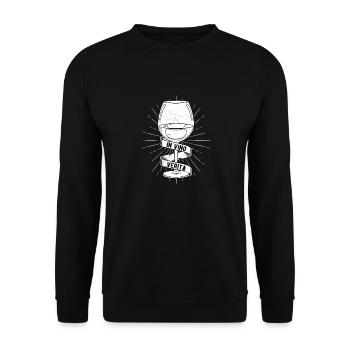 In Vino Veritas Winery Wine Vintner - Unisex Pullover - Schwarz - Vorne - Alina (178cm) & Michal (187cm)