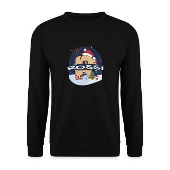 Impressionnant nom de Rossi w chapeau de père Noël dans le thème de Noël - Sweat-shirt Unisexe - noir - Devant - Alina (178cm) & Michal (187cm)