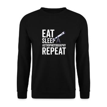 Astrophotography Astrophotographer Astronomy - Unisex Sweatshirt - black - Front - Alina (178cm) & Michal (187cm)