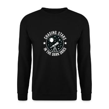 Astrophotography Astrophotographer Astronomy - Unisex Sweatshirt - black - Front - Alina (178cm) & Michal (187cm)