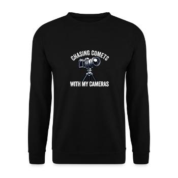 Astrophotography Astrophotographer Astronomy - Unisex Sweatshirt - black - Front - Alina (178cm) & Michal (187cm)
