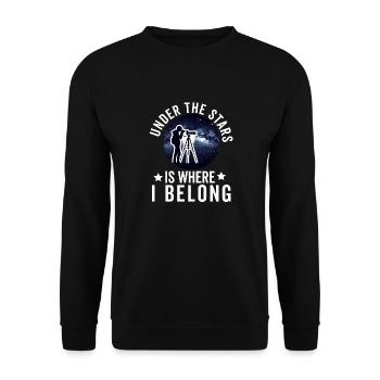 Astrophotography Astrophotographer Astronomy - Unisex Sweatshirt - black - Front - Alina (178cm) & Michal (187cm)
