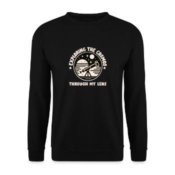Astrophotography Astrophotographer Astronomy - Unisex Sweatshirt - black - Front - Alina (178cm) & Michal (187cm)