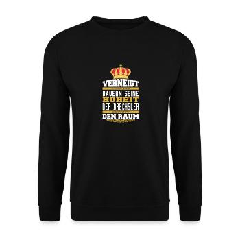 Witziges Drechsler T-shirt Geschenk Drechsler - Unisex Pullover - Schwarz - Vorne - Alina (178cm) & Michal (187cm)