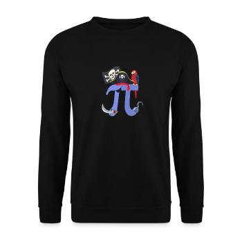 Pi Day Pirate Perroquet Math Geek Halloween Animal - Sweat-shirt Unisexe - noir - Devant - Alina (178cm) & Michal (187cm)