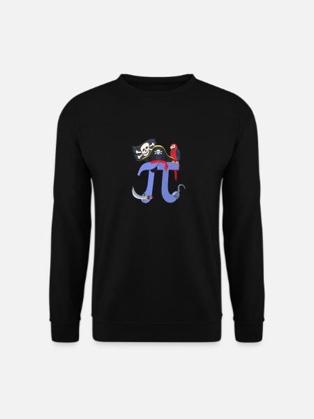 Pi-Tag-Pirat-Papagei-Mathe-Geek-Halloween-Tier - Unisex Pullover - Schwarz