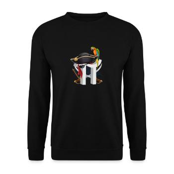 Pi Day Pirate Perroquet Math Geek Halloween Animal - Sweat-shirt Unisexe - noir - Devant - Alina (178cm) & Michal (187cm)