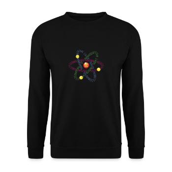 Mathe-Liebhaber, Pi-Tag, Atom-Symbol, Zahlen 3,14 - Unisex Pullover - Schwarz - Vorne - Alina (178cm) & Michal (187cm)