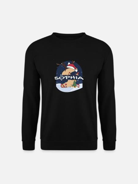 Toller Sophia-Name mit Weihnachtsmütze im Weihnachtsthema - Unisex Pullover - Schwarz