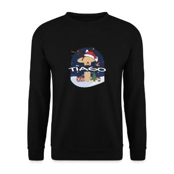 Génial nom de Tiago w chapeau de père Noël dans le thème de Noël - Sweat-shirt Unisexe - noir - Devant - Alina (178cm) & Michal (187cm)