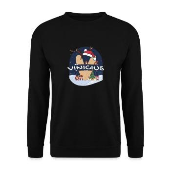 Nom génial de Vinicius w chapeau de père Noël dans le thème de Noël - Sweat-shirt Unisexe - noir - Devant - Alina (178cm) & Michal (187cm)