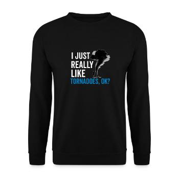 Tornado Chaser Sturm jagt Männer Frauen Kinder - Unisex Pullover - Schwarz - Vorne - Alina (178cm) & Michal (187cm)