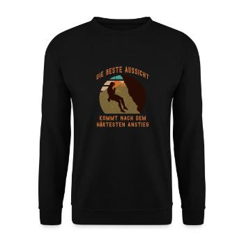 Bergsteiger Toprope Klettern Outdoor Wandern - Unisex Pullover - Schwarz - Vorne - Alina (178cm) & Michal (187cm)