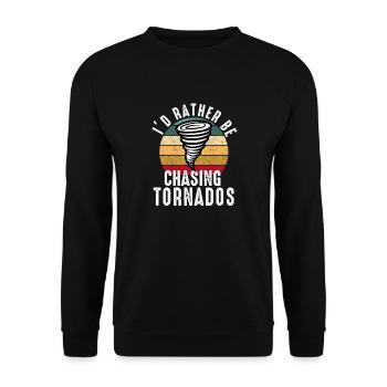 Tornado Chaser Sturm jagt Männer Frauen Kinder - Unisex Pullover - Schwarz - Vorne - Alina (178cm) & Michal (187cm)