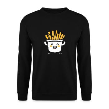 frites - Sweat-shirt Unisexe - noir - Devant - Alina (178cm) & Michal (187cm)
