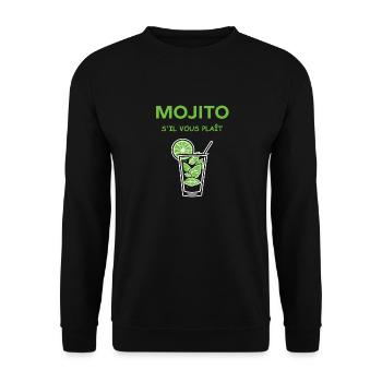 Mojito s'il vous plait - Sweat-shirt Unisexe - noir - Devant - Alina (178cm) & Michal (187cm)