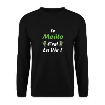 Le Mojito c'est la vie - Sweat-shirt Unisexe - noir - Devant - Alina (178cm) & Michal (187cm)