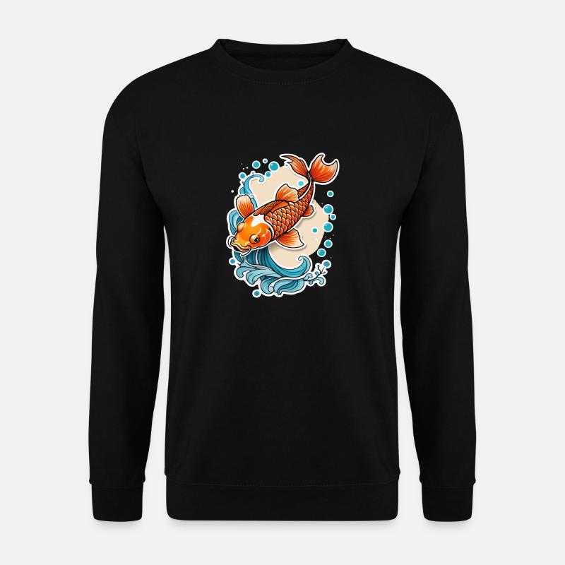 Koi Karpfen - Japanischer Fisch - Unisex Pullover - Schwarz