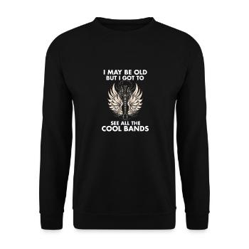 Music Lover I May Be Old But I Got To See All The - Unisex Pullover - Schwarz - Vorne - Alina (178cm) & Michal (187cm)