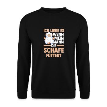 Schaf Schäfer Schäferei Bauer Landwirt Bauernhof S - Unisex Pullover - Schwarz - Vorne - Alina (178cm) & Michal (187cm)