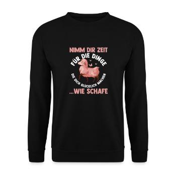 Schaf Schäfer Schäferei Bauer Landwirt Bauernhof S - Unisex Pullover - Schwarz - Vorne - Alina (178cm) & Michal (187cm)