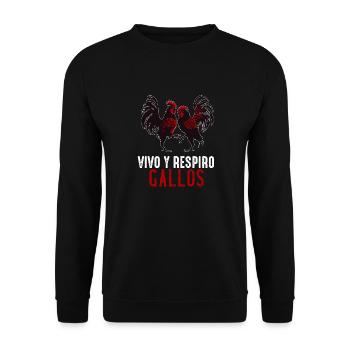 Gallero Pelea De Gallos Hombre Papá Padre Tío - Unisex Sweatshirt - black - Front - Alina (178cm) & Michal (187cm)