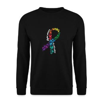 Fight Cancer In All Colors Cancer Awareness Month - Unisex Sweatshirt - black - Front - Alina (178cm) & Michal (187cm)