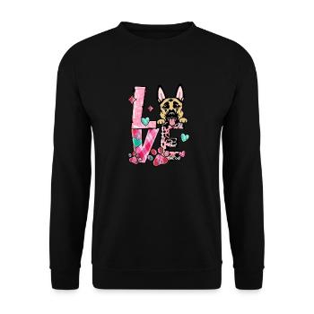 Collie bernois chien j’aime mon chien Saint-Valentin - Sweat-shirt Unisexe - noir - Devant - Alina (178cm) & Michal (187cm)