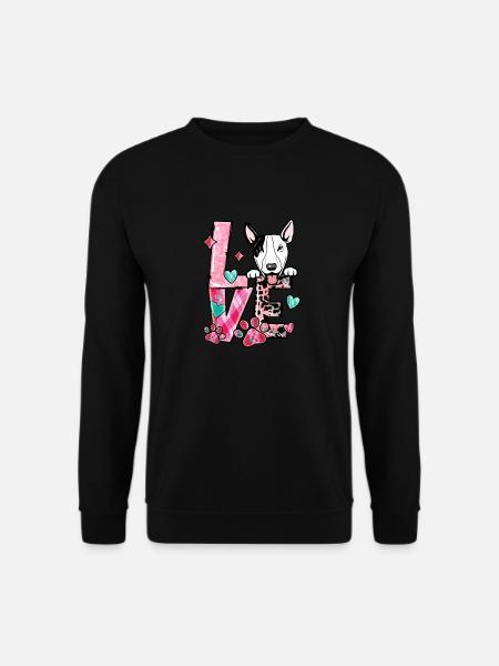 Bullterrier Dog I Love My Dog Valentines Day - Unisex Sweatshirt - black