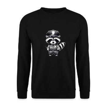 Officier Raccoon - Police - Sweat-shirt Unisexe - noir - Devant - Alina (178cm) & Michal (187cm)