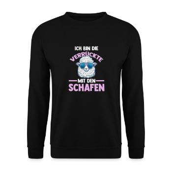 Schaf Schäfer Schäferei Bauer Landwirt Bauernhof S - Unisex Pullover - Schwarz - Vorne - Alina (178cm) & Michal (187cm)