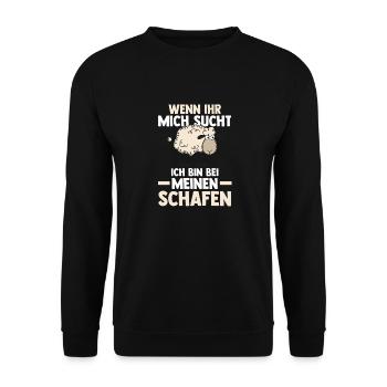 Schaf Schäfer Schäferei Bauer Landwirt Bauernhof S - Unisex Pullover - Schwarz - Vorne - Alina (178cm) & Michal (187cm)