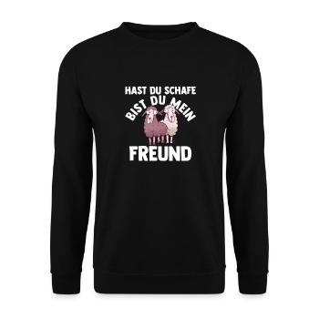 Schaf Schäfer Schäferei Bauer Landwirt Bauernhof S - Unisex Pullover - Schwarz - Vorne - Alina (178cm) & Michal (187cm)