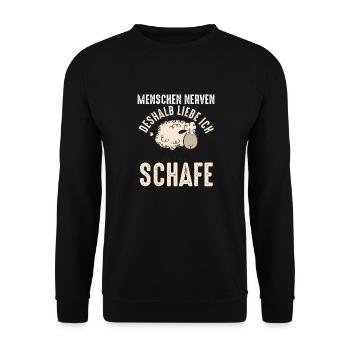 Schaf Schäfer Schäferei Bauer Landwirt Bauernhof S - Unisex Pullover - Schwarz - Vorne - Alina (178cm) & Michal (187cm)